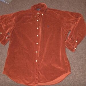 Polo Ralph Lauren Blaire Corduroy  Long Sleeve Button Shirt Medium 100%Cotton